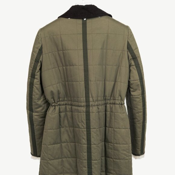 Altuzarra PF/15 Green Cotton Quilted Lamb-Fur Coat - Picture 3 of 11